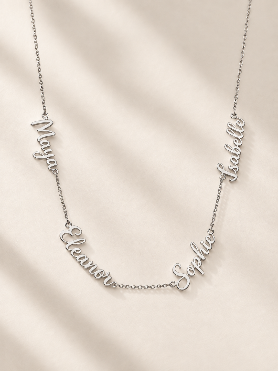 NameBond multi-name necklace detail
