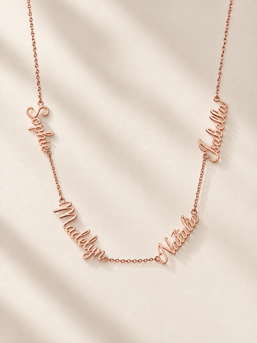 NameBond multi-name necklace worn