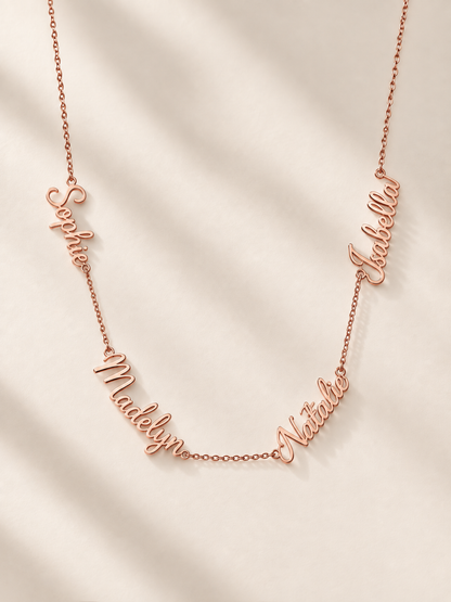NameBond multi-name necklace worn