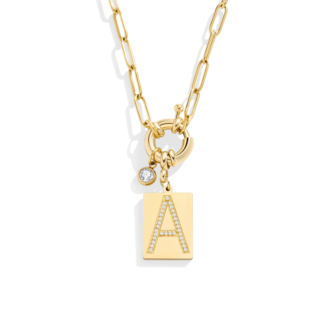 Pavé initial A pendant