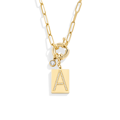 Pavé initial A pendant
