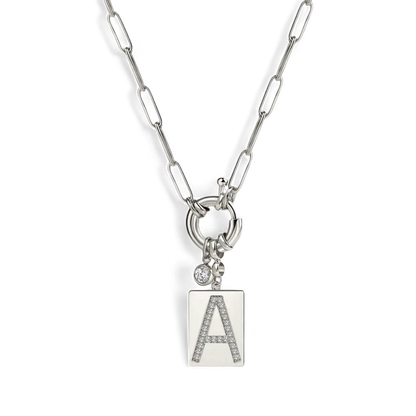 Pavé initial pendant necklace
