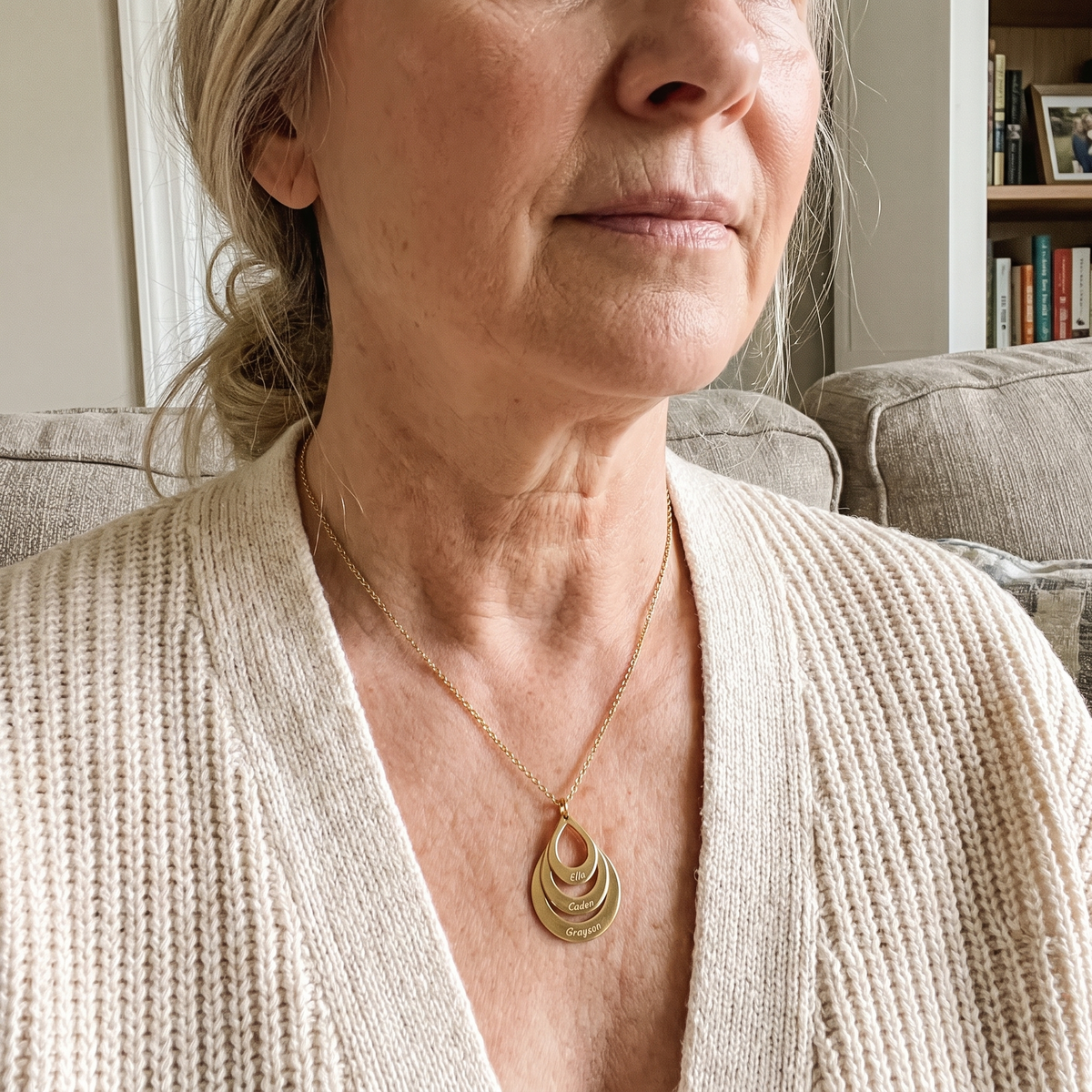 COEUR necklace worn at home